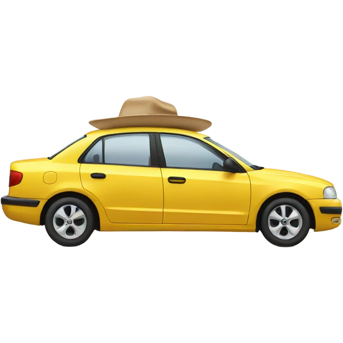 Car wearing a hat emoji