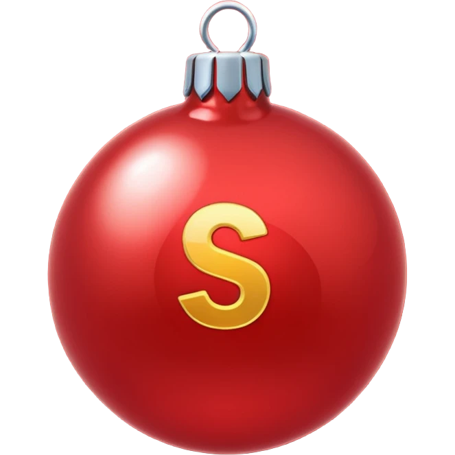 red Christmas ball with logo "S" emoji