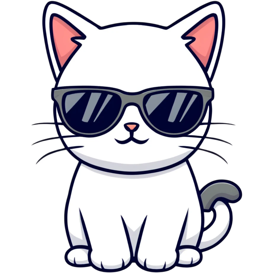 Cat wearing sunglasses, cool attitude emoji
