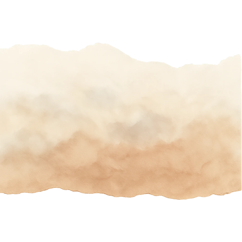 jagged torn paper edge with layered effect, soft watercolor blend, beige and soft brown, transparent background, no face, no hands, no legs, no characters emoji