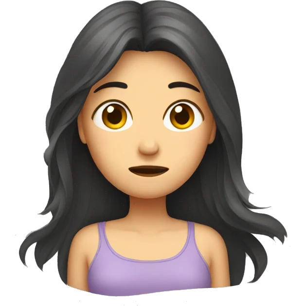 sad woman holding falling hair emoji