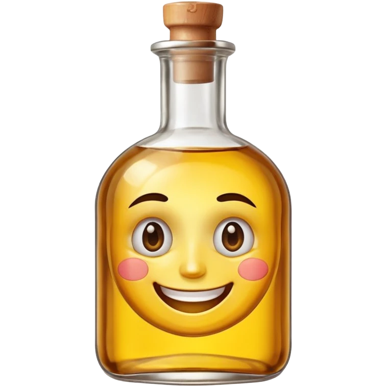 A bottle of oil with a face on it emoji