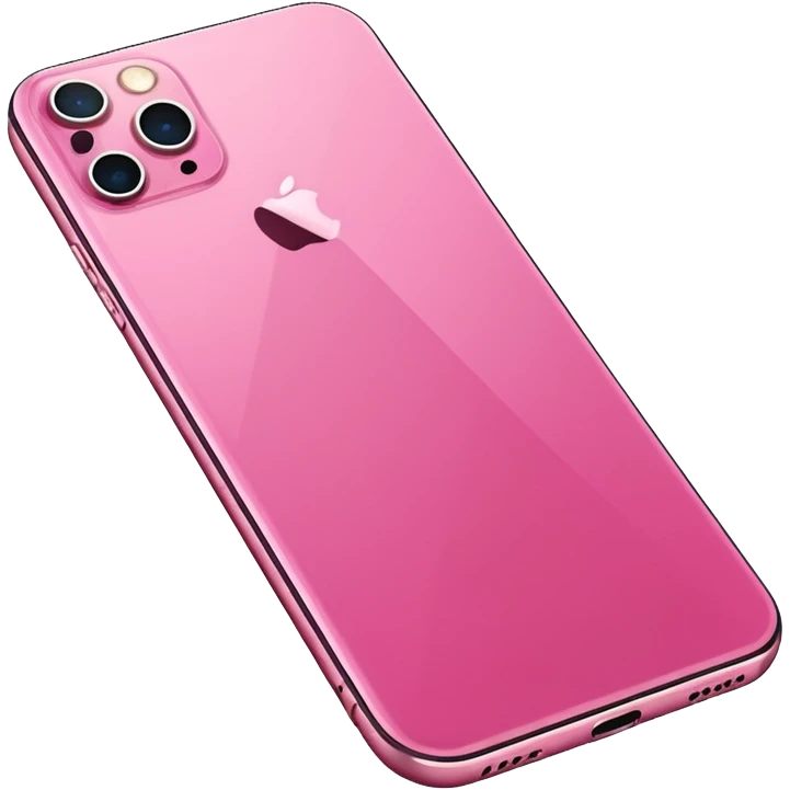 Create me a pink iPhone 17 pro image with the screen in a straight position. png. With one phone not too and it needs to show the front side screen! emoji