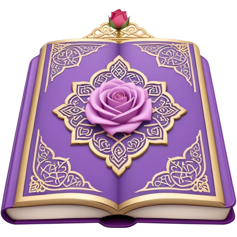 Light purple Quran with rose  emoji