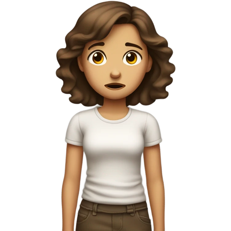 Mad 9 year old girl with brown hair  emoji