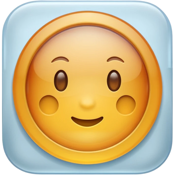circle in a small square plastic emoji