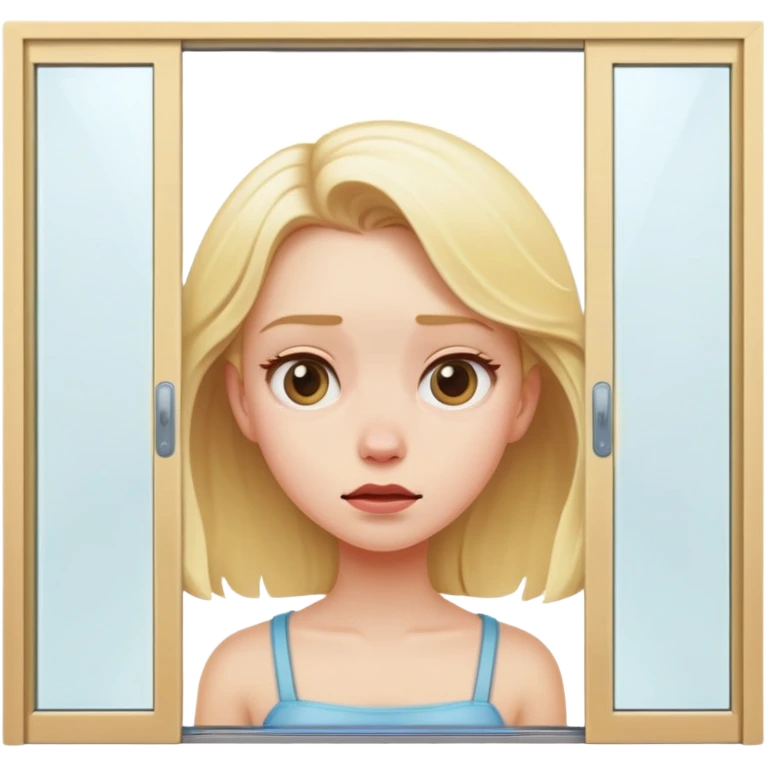 Blonde Girl squished in sliding doors emoji