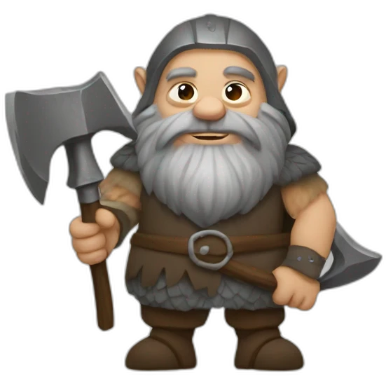 Medieval dwarf with axe emoji