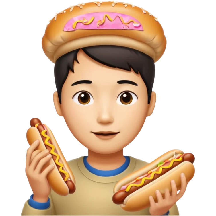 Asian eating dog anima emoji