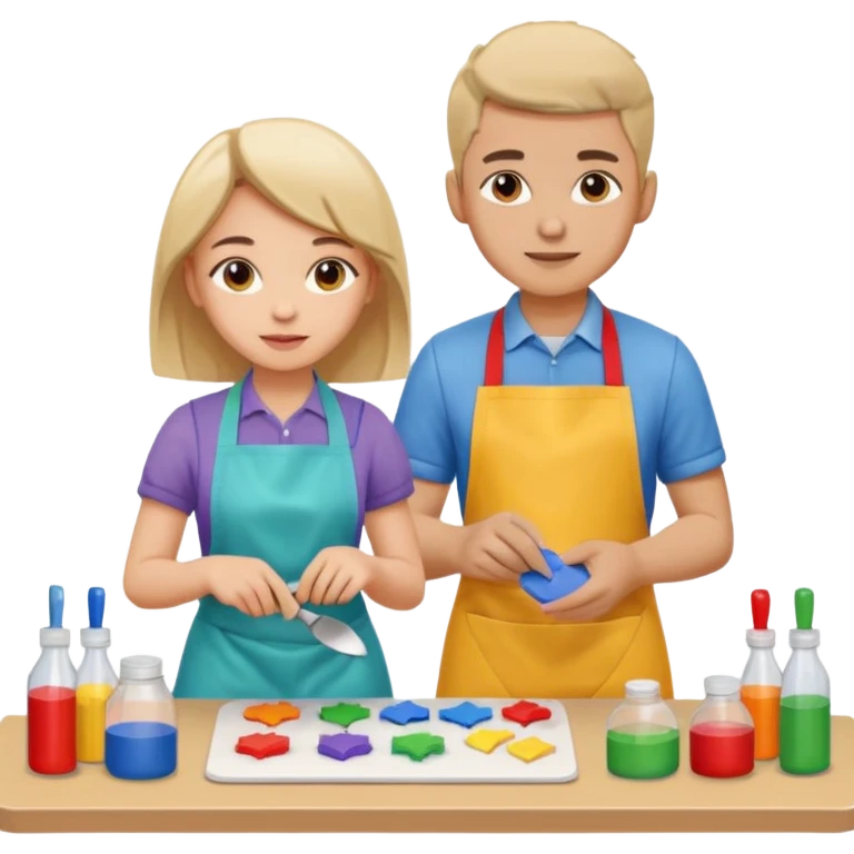 Boy and girl making kit emoji