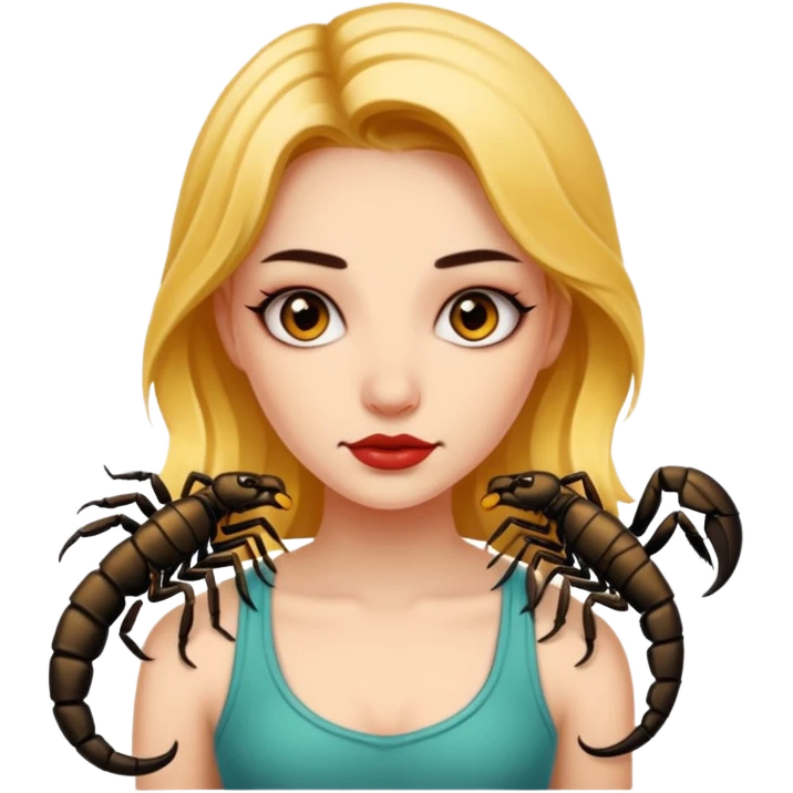 Girl with tattoo, Scorpion zodiac sign. emoji