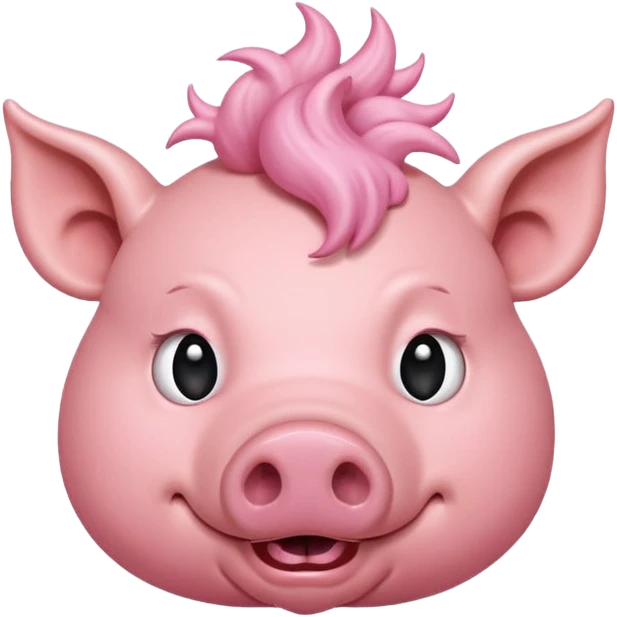 Pig with horns coming out of its snout emoji