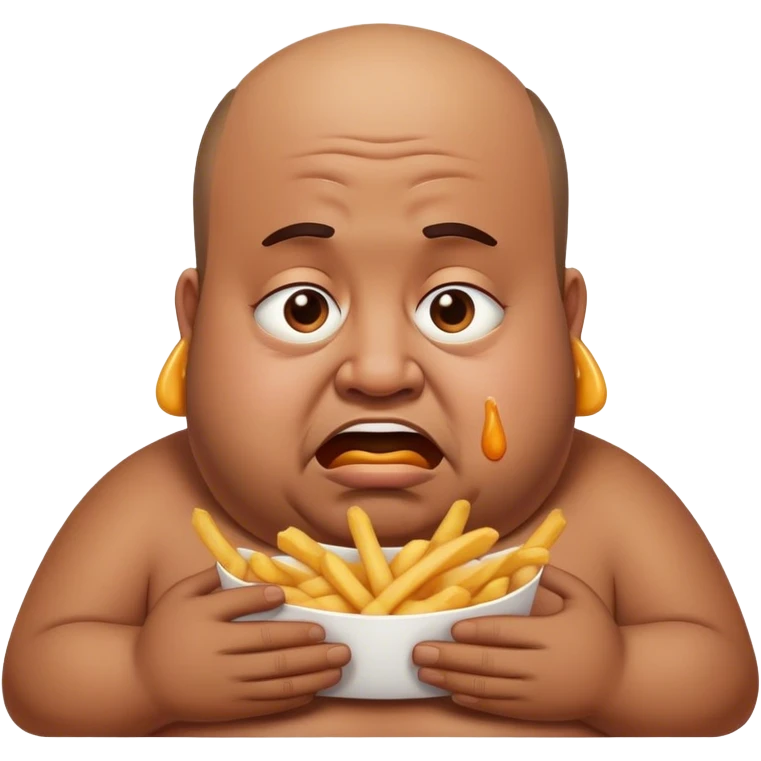 Fat and balding Guy who cried pataka fries emoji