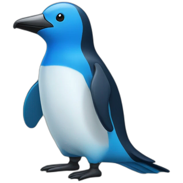 blue pingouin emoji