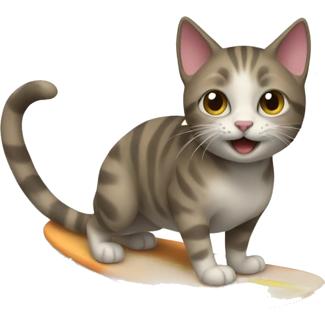 Cat surfing emoji
