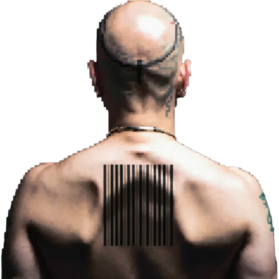 hitman agent 47 with barcode emoji