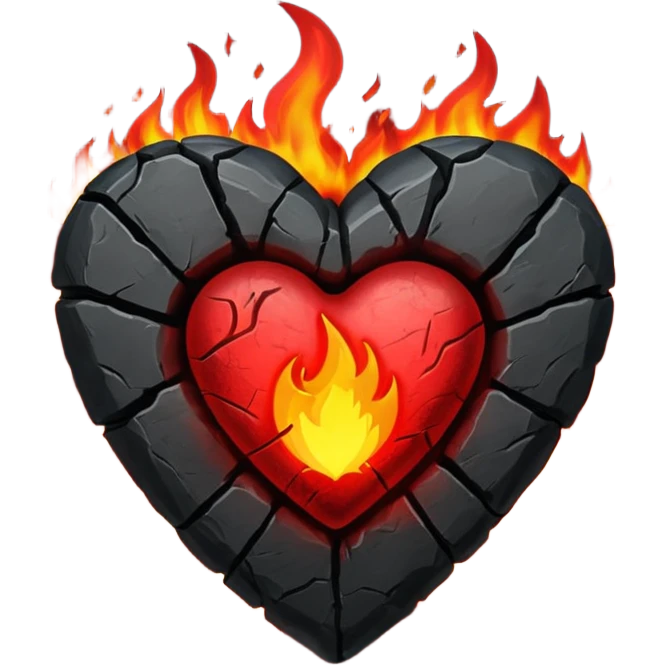Burning coal heart emoji