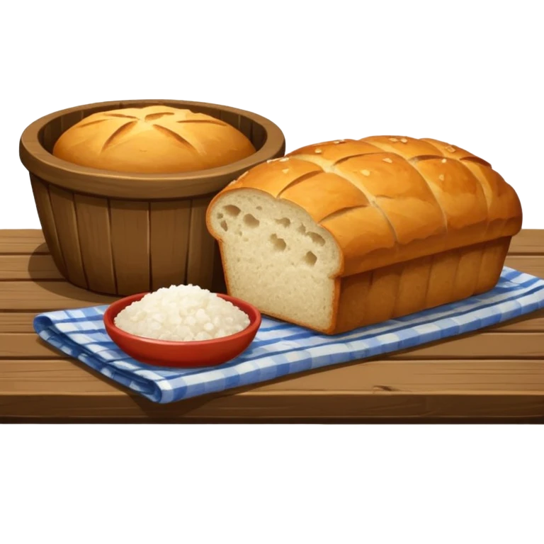  salt cellar and a loaf of peasant bread   emoji