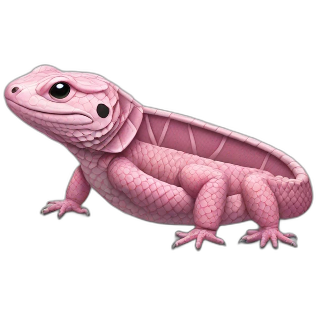fat pink tegu lizard in moon emoji