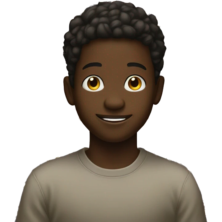 smiling dark-skinned boy meme with question marks in the background  emoji