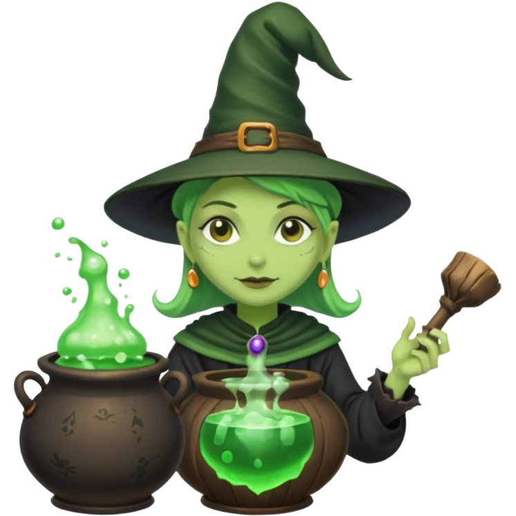 green witch cooking potion emoji