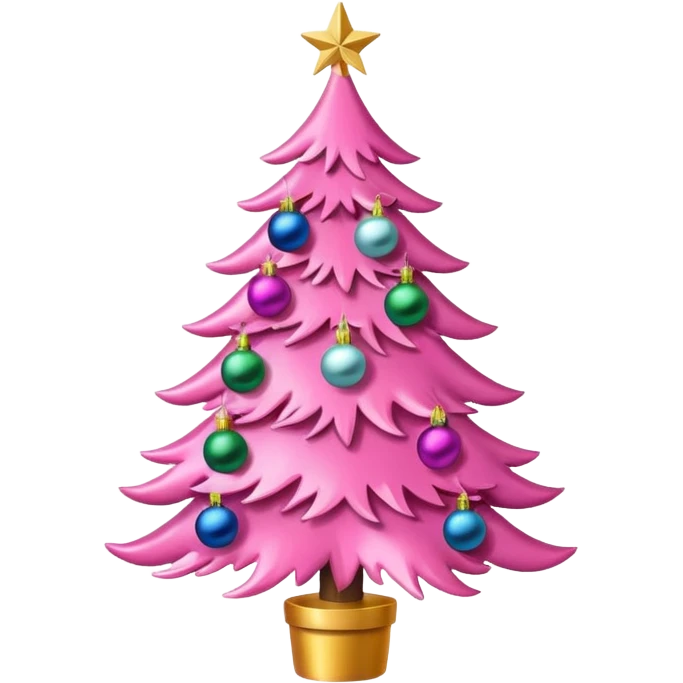 Christmas tree pink emoji