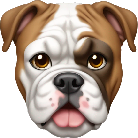 Brown and white English bulldog  emoji