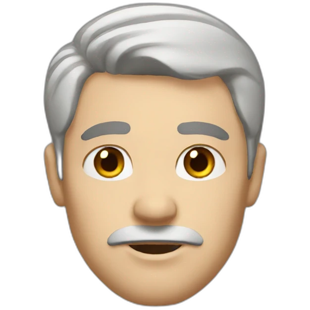 White Man with bold eyebrow emoji