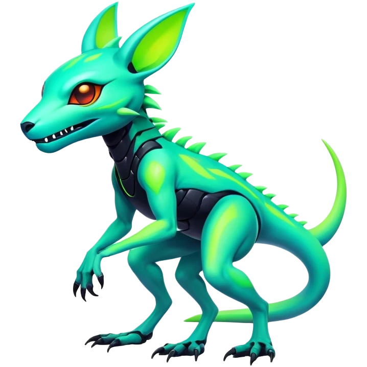  futuristic lush cool edgy neon Fionbri-Vernid-ET-creature (full body) emoji
