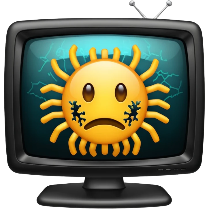 Una televisión con virus emoji