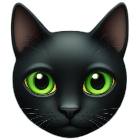 black cat with eye green emoji