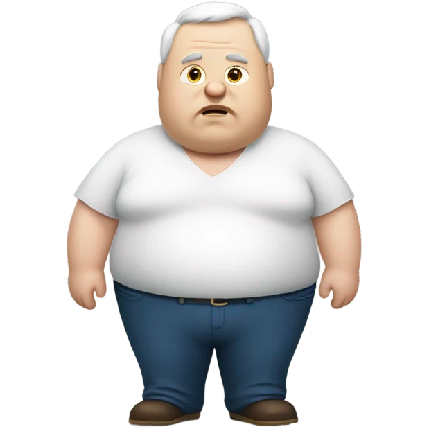 Create emoji of fat man white skin emoji