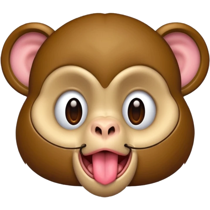monkey with a tongue out and with a bow emoji