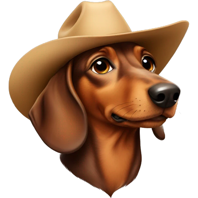 dachshund wearing a cowboy hat emoji