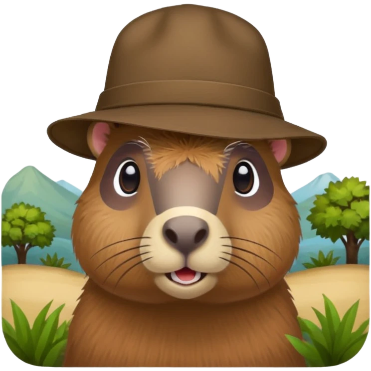 Capibara with a hat emoji