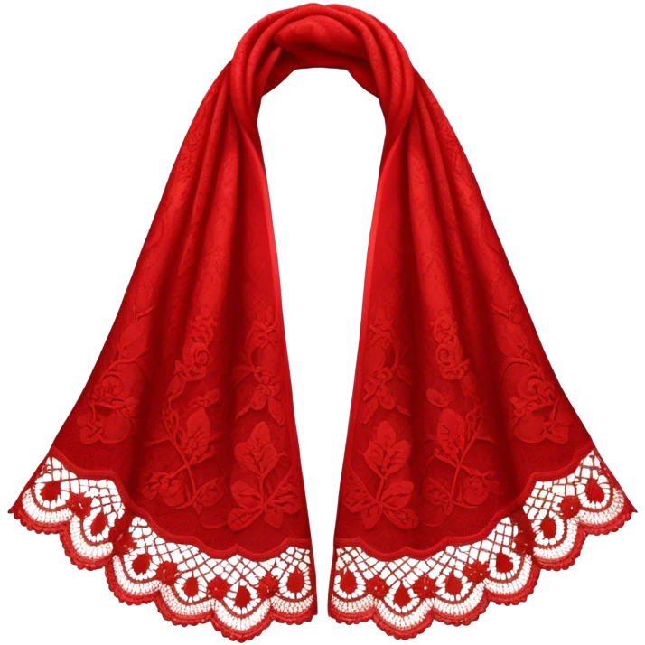 A simple red lace shawl with a delicate design emoji