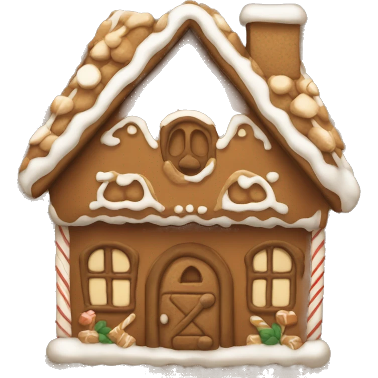 Gingerbreadhouse beige and brown emoji