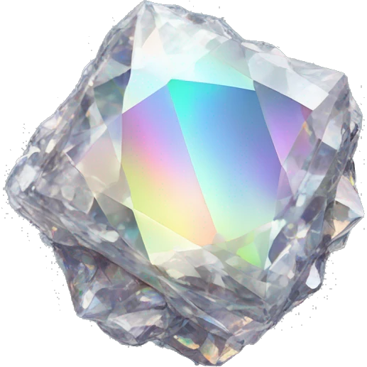 56-carat iridescent diamond crystal cluster emoji