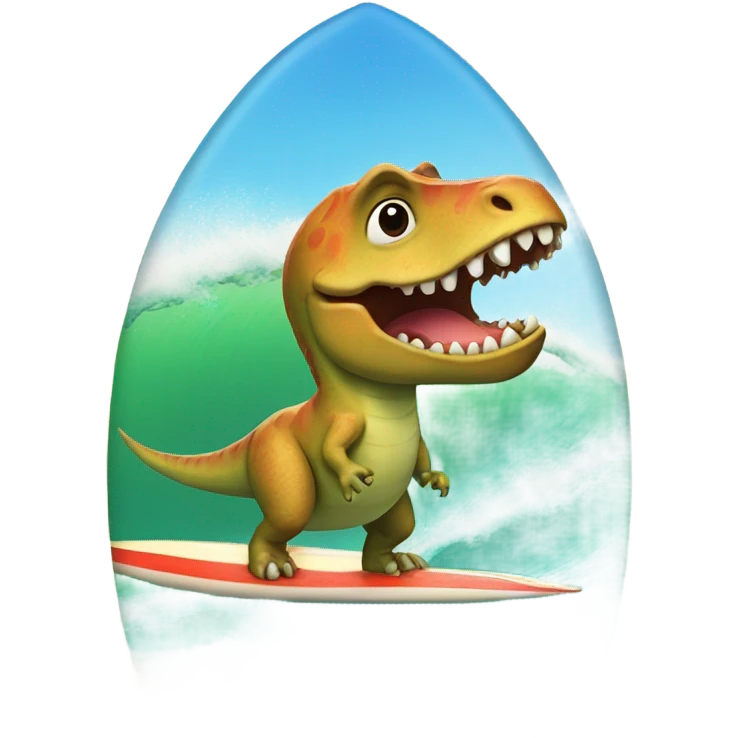 A dinosaur in a surfboard  emoji