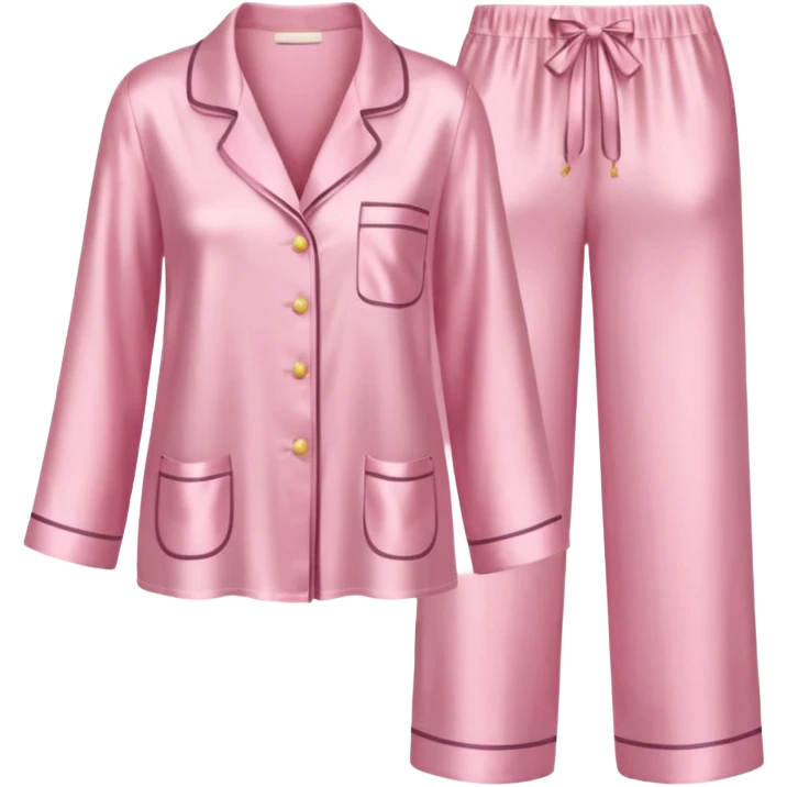 Light pink silk pyjamas set emoji