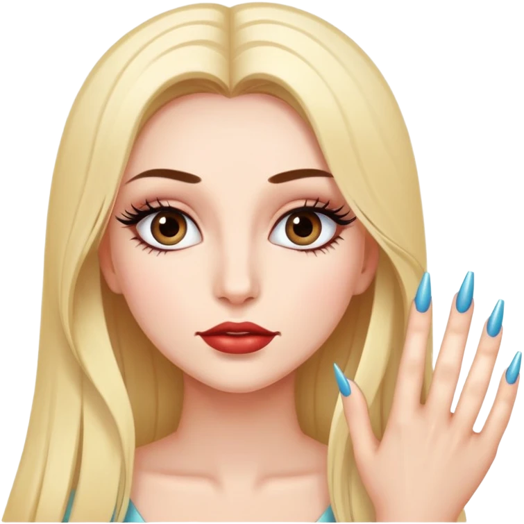 Girl with long nails and lashes emoji
