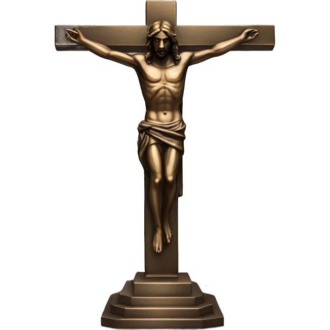 bronze christ body statue with cross emoji