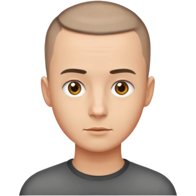 man with very short hair buzzcut emoji