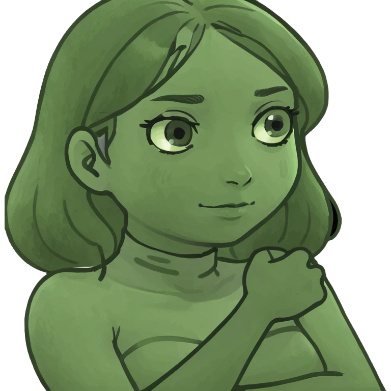 Girl with black shirt on crossing her arms and holding her neck emoji