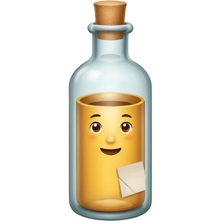 glass bottle with a paper message inside emoji