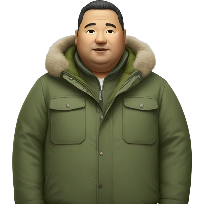 Fat man with Napapijri Rainforest Jacket emoji