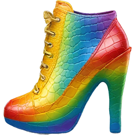 rainbow high heeled croc brand shoes emoji