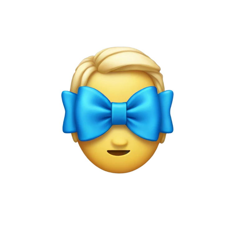 Blue bow emoji