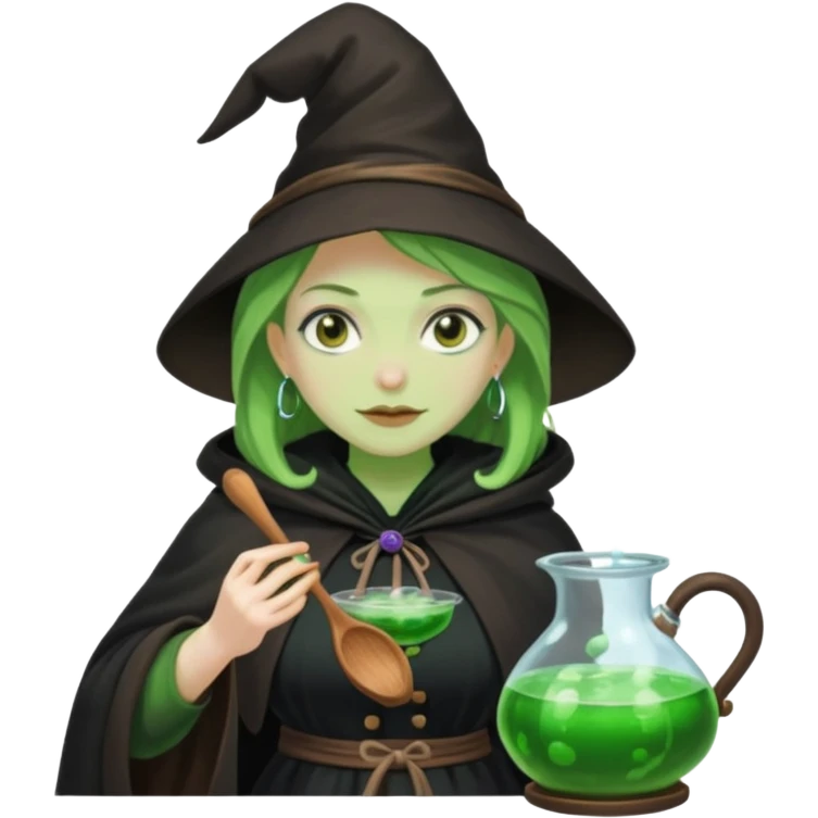 green witch cooking potion emoji