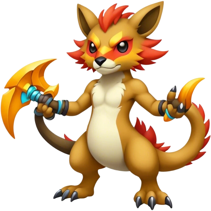 cool edgy badass colorful fantasy animal hybrid Fakemon full body emoji